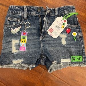 Justice Blue Denim Minecraft Shorts